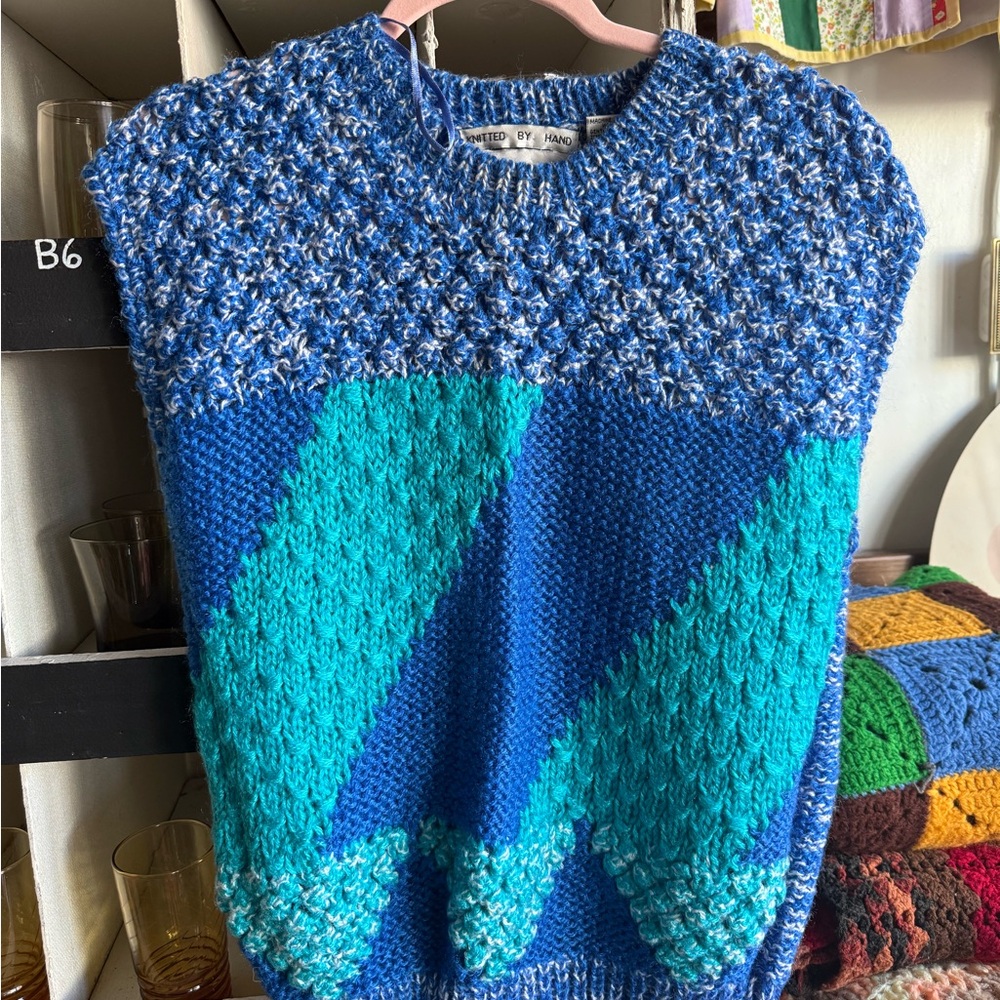 Country Concepts Blue and White Sweater Vest
